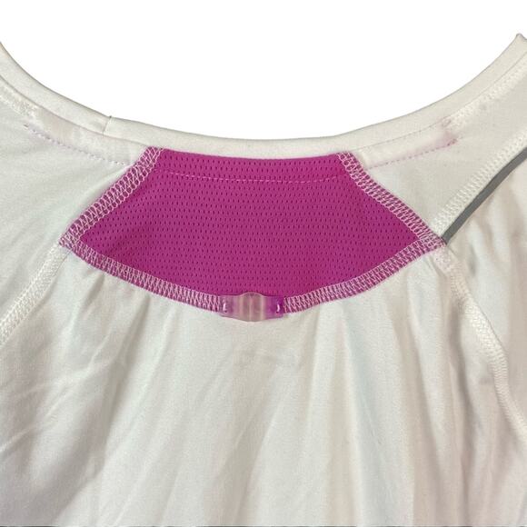 Nike Fit Dry Pink & White Long Sleeve Running Shirt Women's Size Small - Picture 3 of 7
